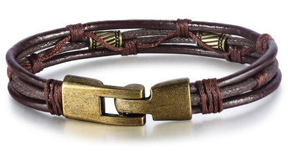 Retro Men's Braided Leather Bracelet (Available)