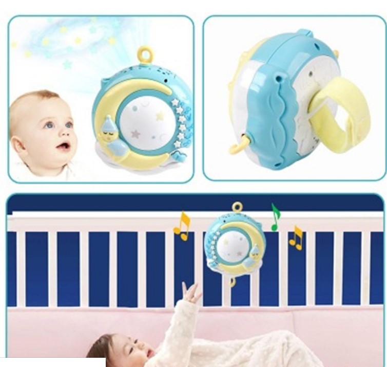 Baby Rattles Crib Mobiles Toy Holder Rotating Mobile Bed Bell Musical Box Projection Newborn Infant Baby Boy Toys ((Available)