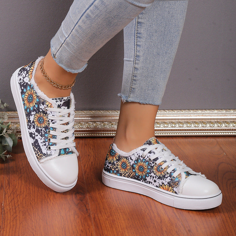 Versatile Flat Bottomed Student Lace Up Canvas Shoes (Available)