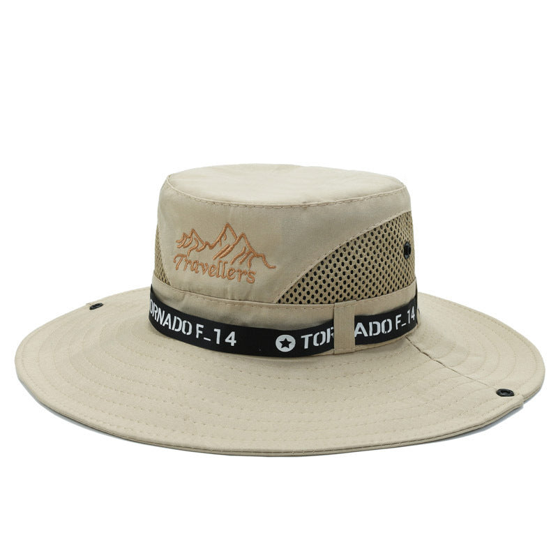Mountaineering Fishing Sunscreen Travel Breathable Large Eave Visor Hat For Men (Available)