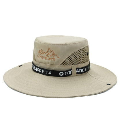 Mountaineering Fishing Sunscreen Travel Breathable Large Eave Visor Hat For Men (Available)