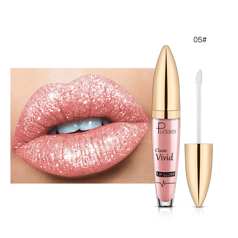 Pudaier Sip Glitter Flip Matte Shimmer Lip Gloss No Stain On Cup Diamond Lipstick (Available)