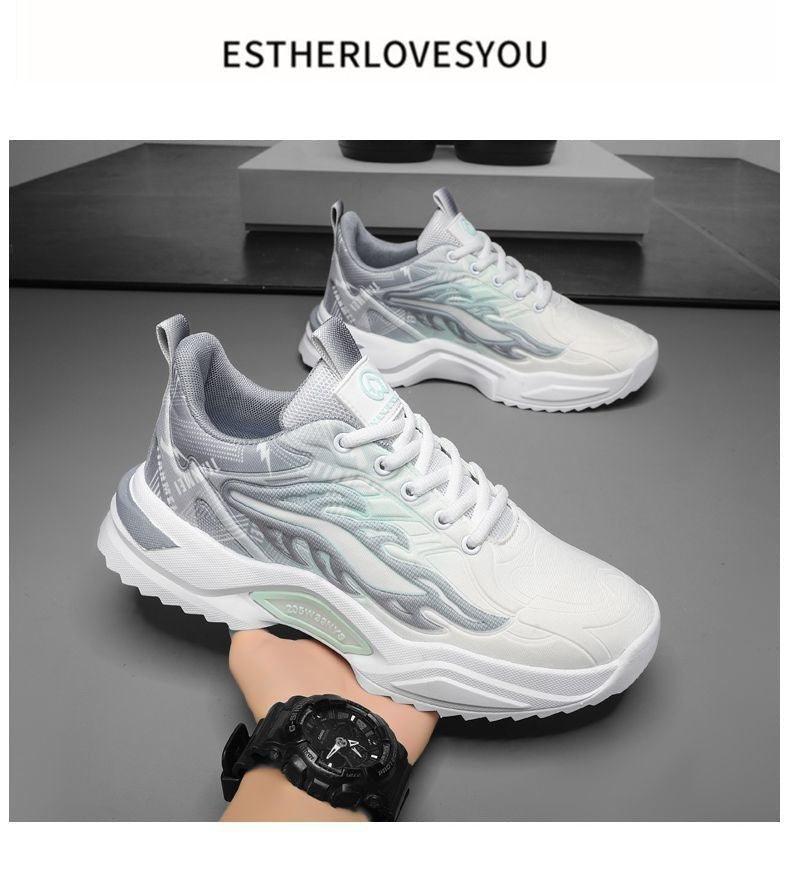 Spring Student Sports Casual Mesh Clunky Versatile Trendy Shoes Breathable Shoes Men   (Available)
