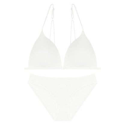 French Sexy Underwear Women's Front Buckle Triangle Cup Wireless Bra Thin