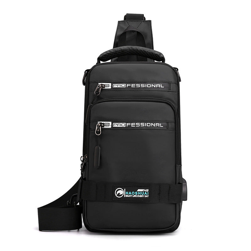 Multifunction Bags For Men Nylon Backpack Crossbody Shoulder Bag With USB Charging Port Chest Bags Pack (Available)