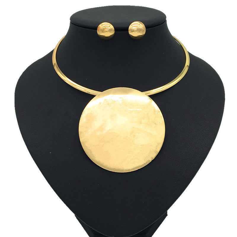 Nigeria bride necklace set cross border exaggeration alloy Bead Pendant Jewelry Necklace suit   (Available)