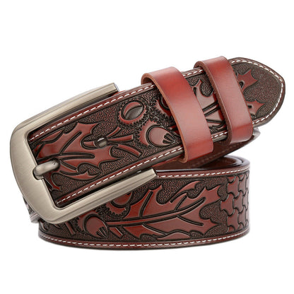 Carved Craft Men's Belt Fashion Cattlehide Leather Pant Belt   (Available)