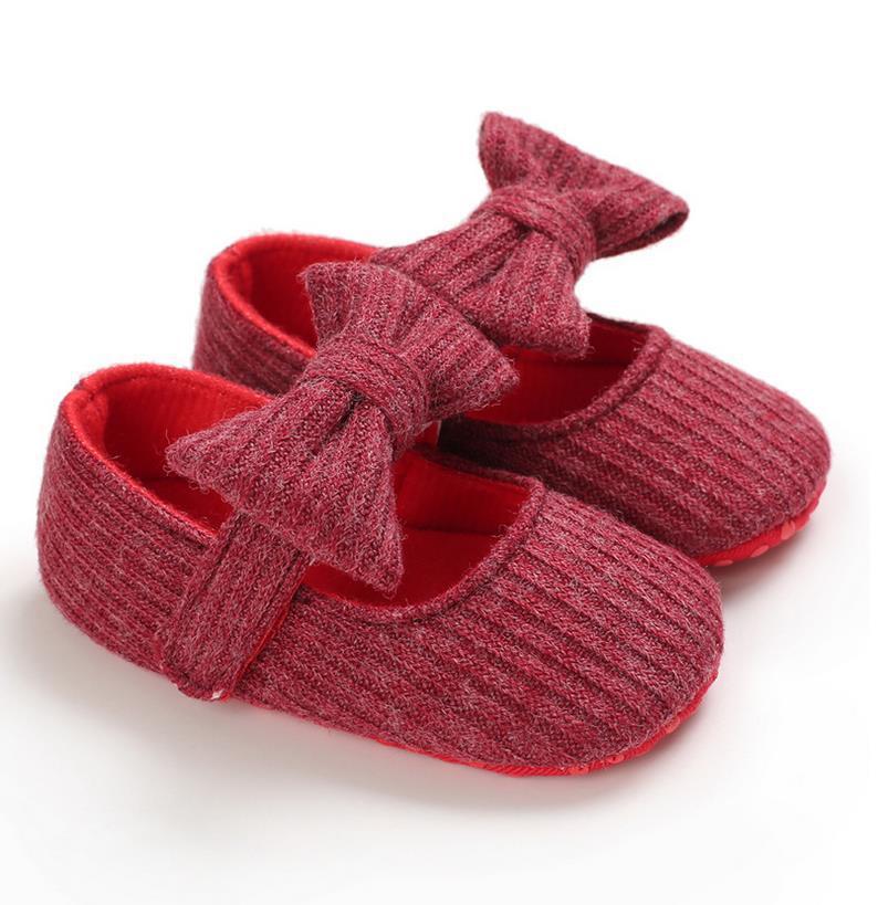 Wool Baby Knitted Bow Baby Shoes (Available)