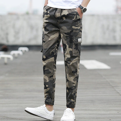Camouflage tooling multi-pocket pants feet feet pants pants nine pants (Available)