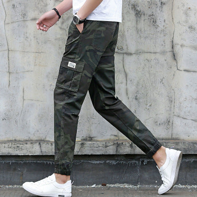 Camouflage tooling multi-pocket pants feet feet pants pants nine pants (Available)