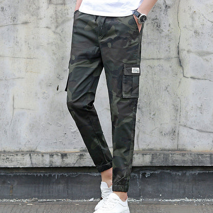 Camouflage tooling multi-pocket pants feet feet pants pants nine pants (Available)