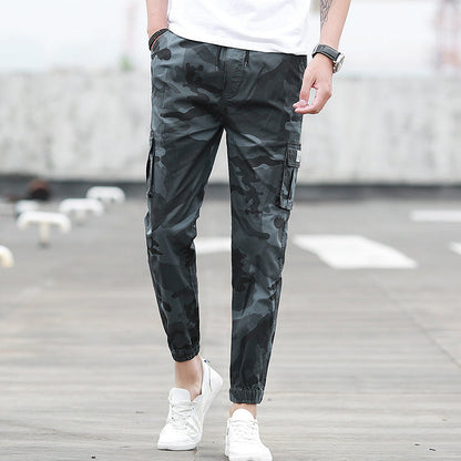 Camouflage tooling multi-pocket pants feet feet pants pants nine pants (Available)
