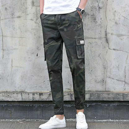 Camouflage tooling multi-pocket pants feet feet pants pants nine pants (Available)