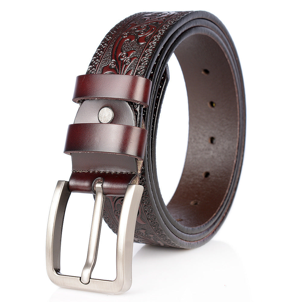 Carved Craft Men's Belt Fashion Cattlehide Leather Pant Belt   (Available)