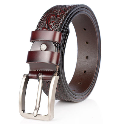 Carved Craft Men's Belt Fashion Cattlehide Leather Pant Belt   (Available)