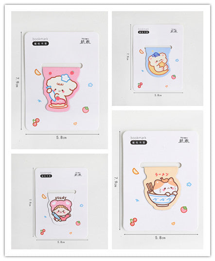 Cute Magnetic Bookmark Creative Cartoon Stationery For Primary School Students
