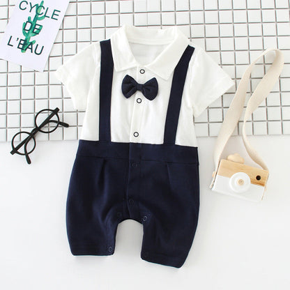 Baby bow gentleman climbing suit  (Available)