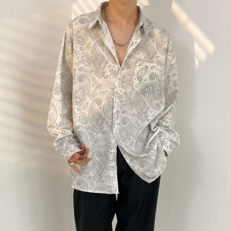 Mens Temperament Fashion Casual Printed Shirt  (Available)