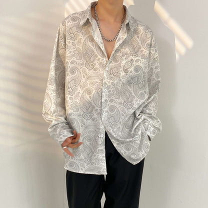 Mens Temperament Fashion Casual Printed Shirt  (Available)