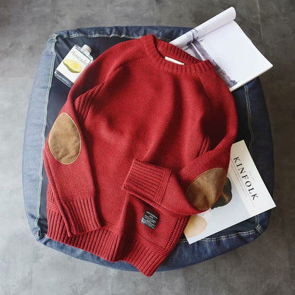 Winter crew neck patch sweater boys clothes  (Available)