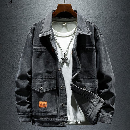 High-grade Black And Gray Denim Coat Men's Autumn New (Available)