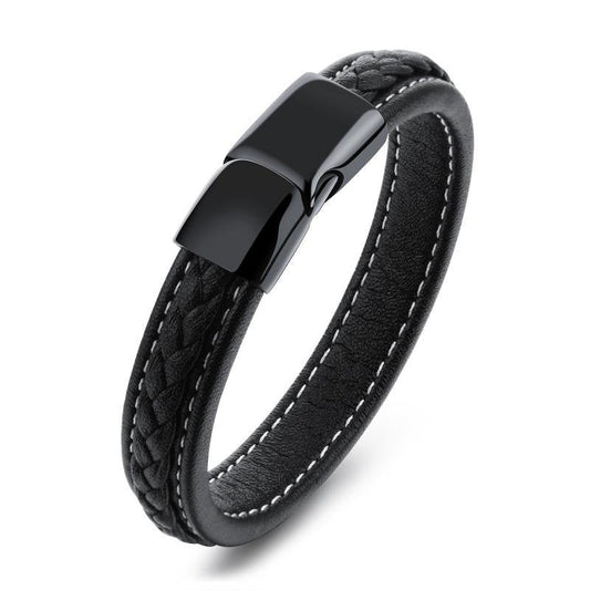 Black titanium steel bracelet  (Available)