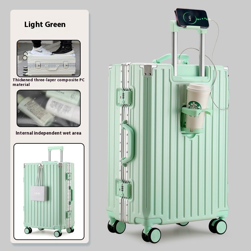 Large Capacity Travel Aluminum Frame Password Luggage  (Available)
