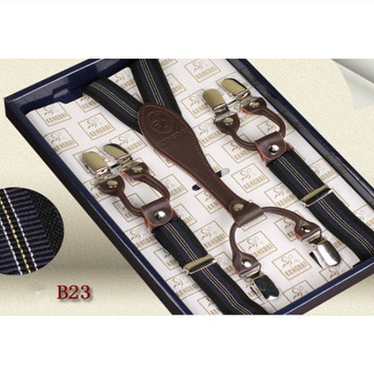 Suit Trousers Retro Elegant Casual Strap Clip  (Available)