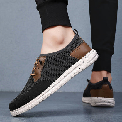 Men's Laceless Canvas Shoes Lightweight Breathable Plus Size Social Casual Men's Shoes (Available)