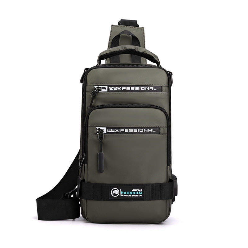 Multifunction Bags For Men Nylon Backpack Crossbody Shoulder Bag With USB Charging Port Chest Bags Pack (Available)