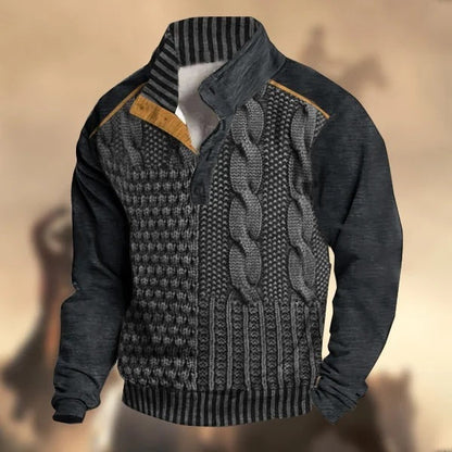 Fall Winter Men Printed Buckle Sweater (Available)