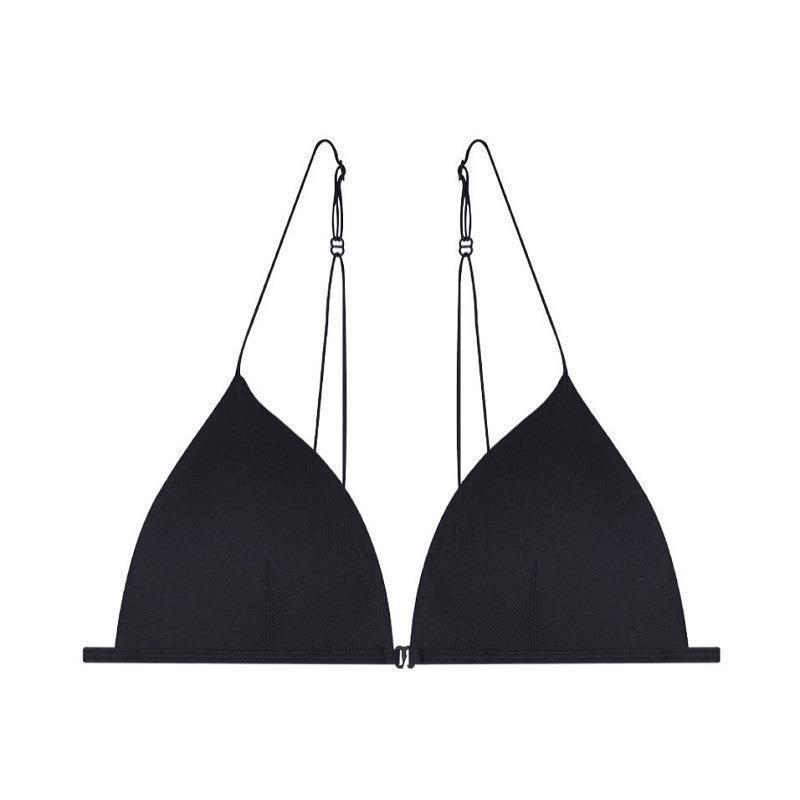 French Sexy Underwear Women's Front Buckle Triangle Cup Wireless Bra Thin