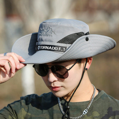 Mountaineering Fishing Sunscreen Travel Breathable Large Eave Visor Hat For Men (Available)