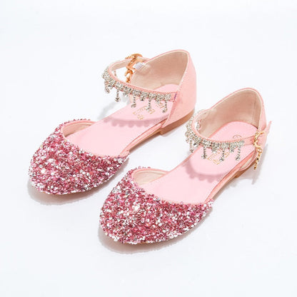 Little Girl Crystal Shoes Dress Shoes Children High Heels (Available)
