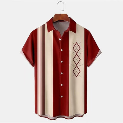 Men's Casual Slim Beach 3D Printed Short Sleeve Shirt (Available)