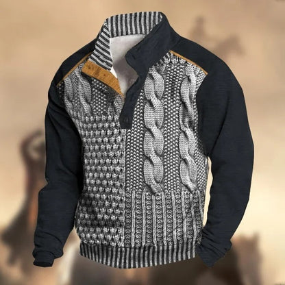 Fall Winter Men Printed Buckle Sweater (Available)