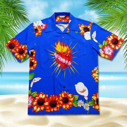 Men's Casual Slim Beach 3D Printed Short Sleeve Shirt (Available)