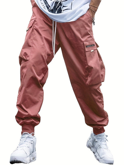 Multi-pocket Cargo Pants Men's Casual Hip-Hop Drawstring Trousers Outdoor Streetwear Sports Pant (Available)