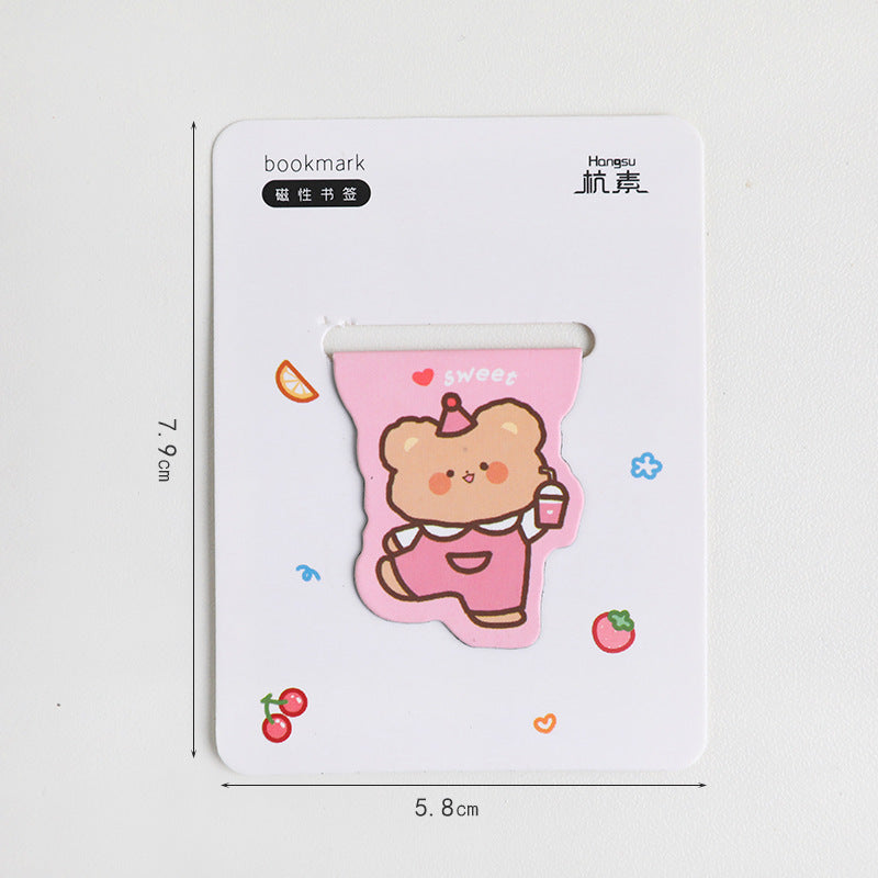 Cute Magnetic Bookmark Creative Cartoon Stationery For Primary School Students
