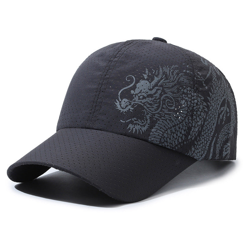 Hat Men's Chinese Style Printed Dragon Baseball Cap Polyester  (Available)