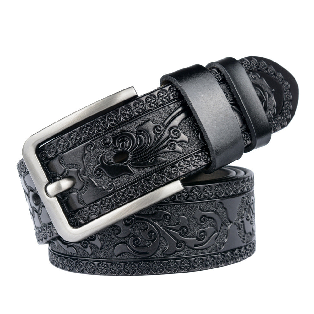 Carved Craft Men's Belt Fashion Cattlehide Leather Pant Belt   (Available)