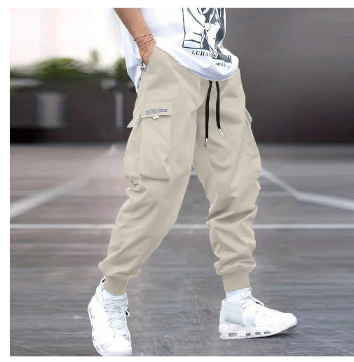 Multi-pocket Cargo Pants Men's Casual Hip-Hop Drawstring Trousers Outdoor Streetwear Sports Pant (Available)