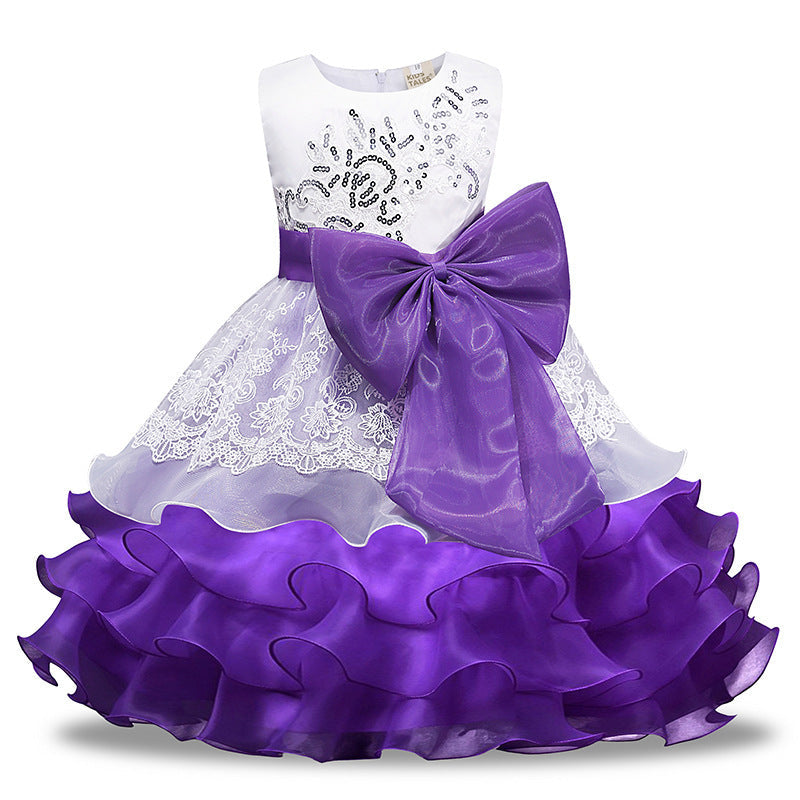 Girls' Sequined Dress Bow Kids Skirt  (Available)