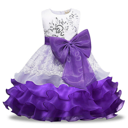 Girls' Sequined Dress Bow Kids Skirt  (Available)