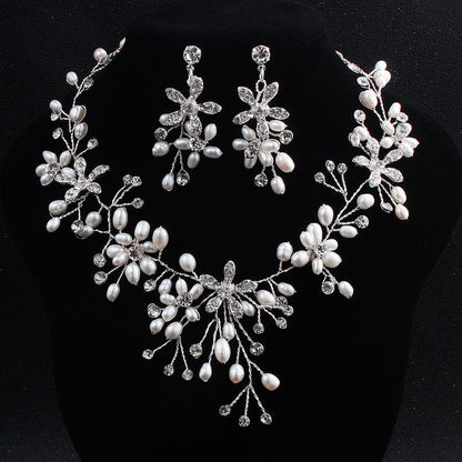 Pearl necklace and earring set  (Available)
