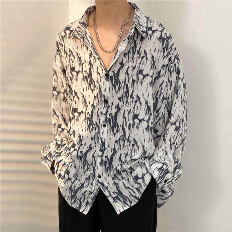 Mens Temperament Fashion Casual Printed Shirt  (Available)