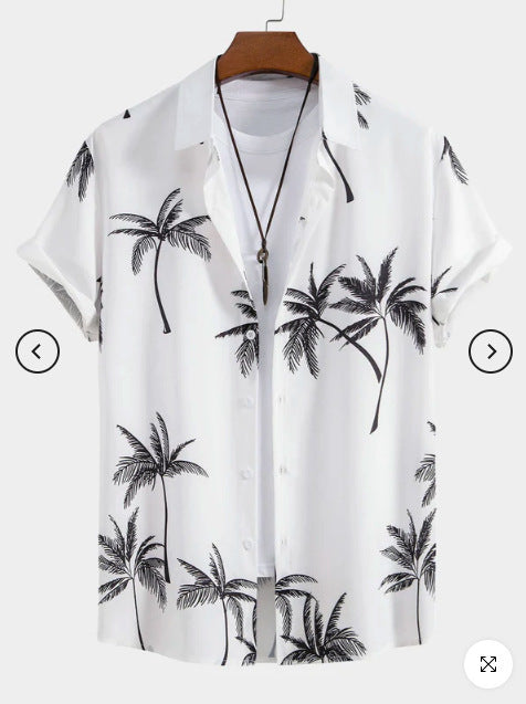 Fashion Men's Art Printed Short Sleeve Shirt   (Available)