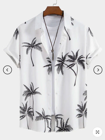 Fashion Men's Art Printed Short Sleeve Shirt   (Available)