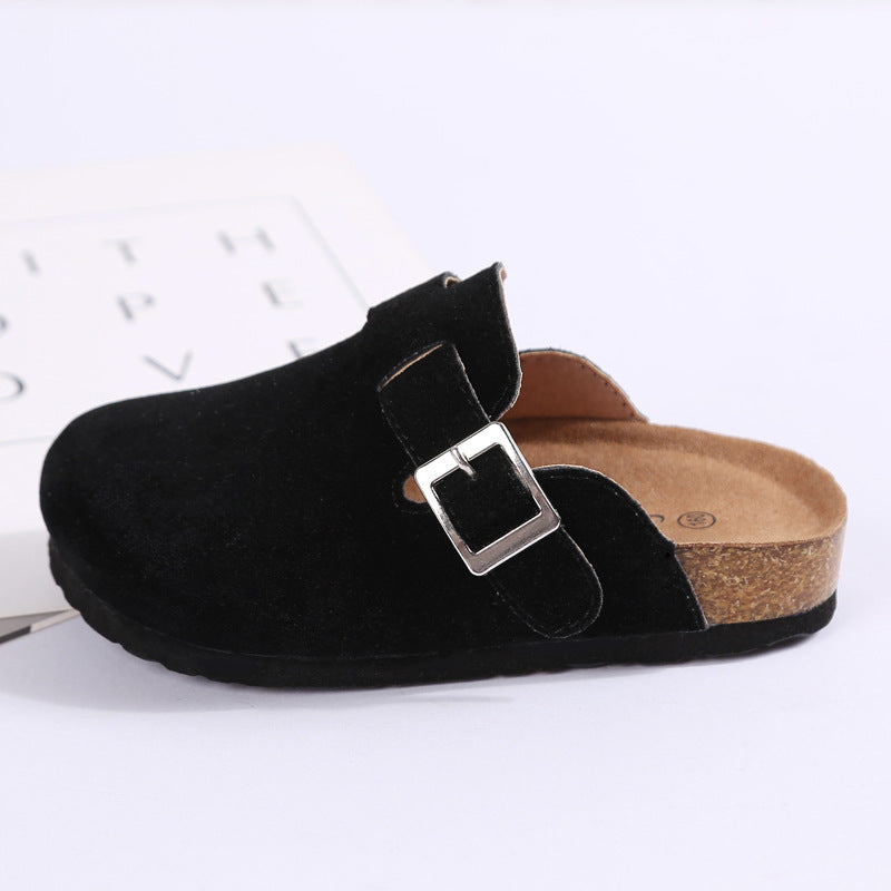 Cork Baby Girl Children's Shoes Belt Buckle