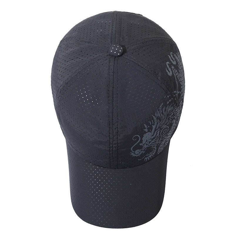 Hat Men's Chinese Style Printed Dragon Baseball Cap Polyester  (Available)